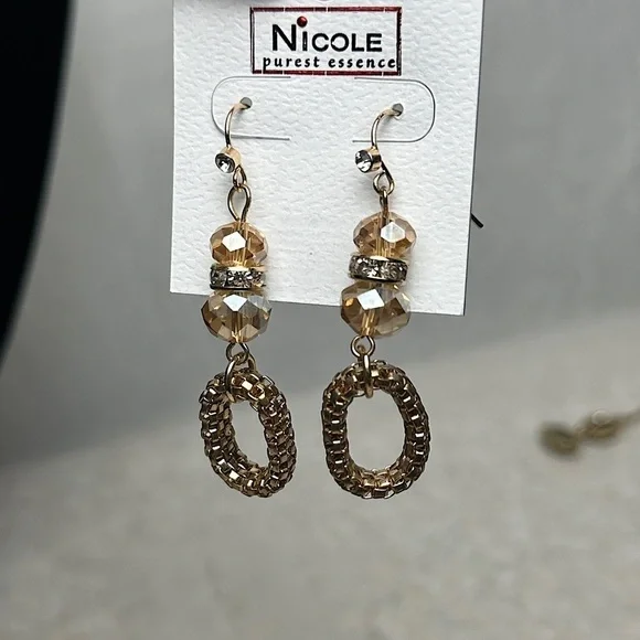 3/$20💥 Dangle Earrings w/ Beads & Gold Tone Chain Jewelry NWT - Picture 6 of 9